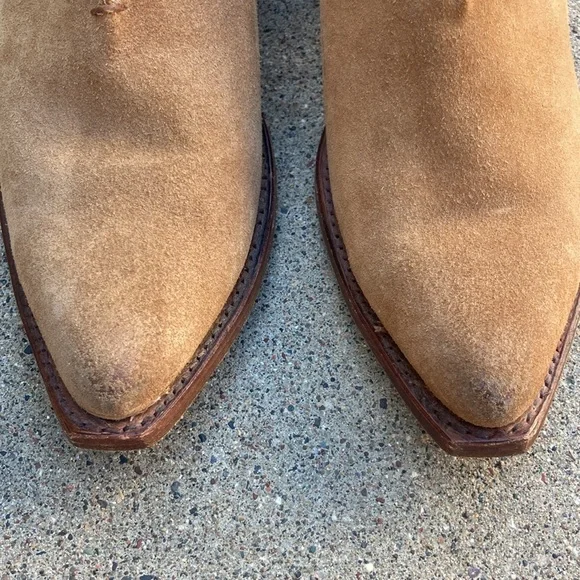 🐬 Frye Sacha Moto Shootie Tan Suede  Boot - Picture 9 of 15